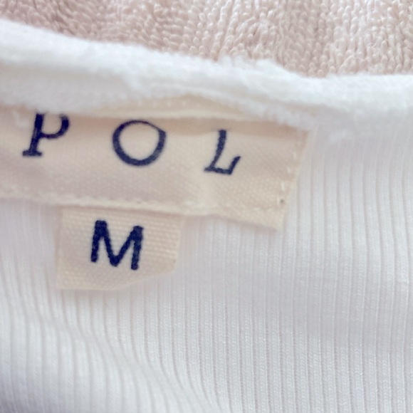 POL flirty Tank  size M. White tiered ruffled button Top - Picture 2 of 6